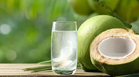 Coconut Water: Keeps stomach cool and helps reduce acid levels.