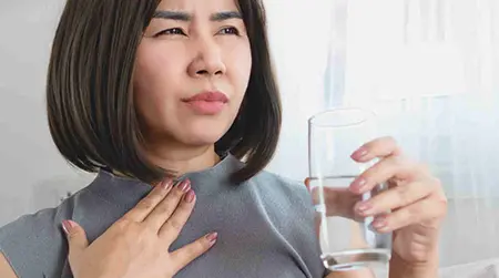 Salt Water Gargle:  Reduces throat irritation fast 